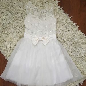 White tule B Darlin Formal Dress